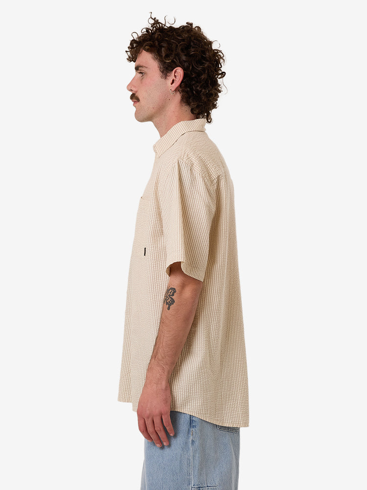 Locked In Stripe S.S Shirt - Heritage White