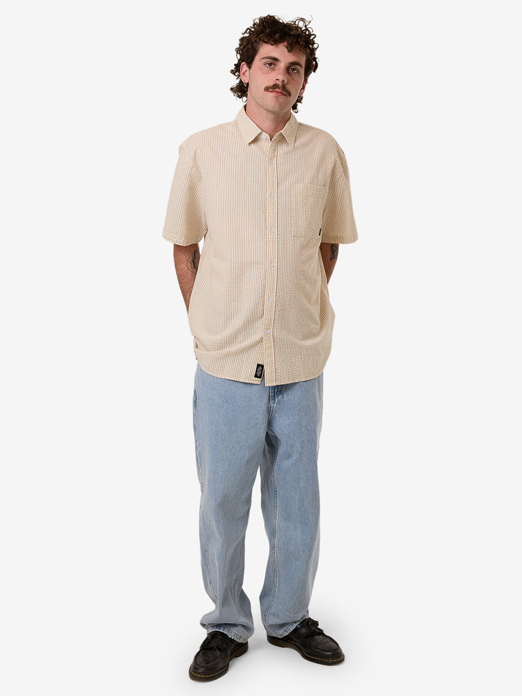 Locked In Stripe S.S Shirt - Heritage White