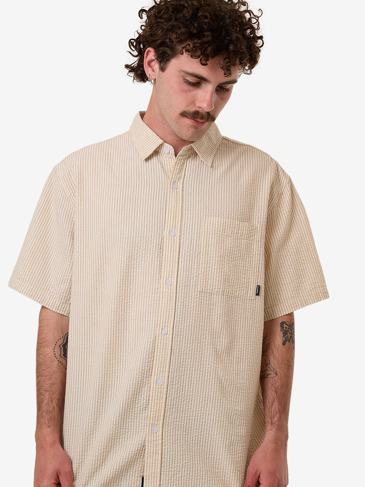 Locked In Stripe S.S Shirt - Heritage White
