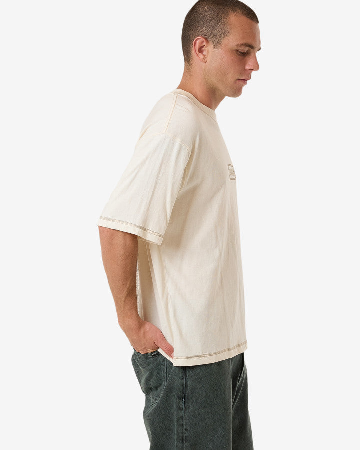 Lost In Paradise Embro Box Fit Oversize Short Tee - Unbleached