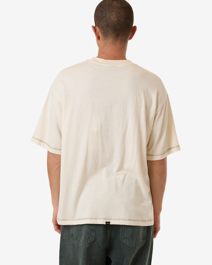 Lost In Paradise Embro Box Fit Oversize Short Tee - Unbleached