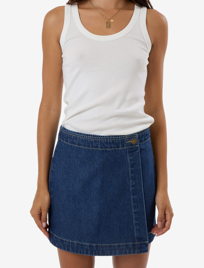 Marley Wrap Skirt - Union Blue