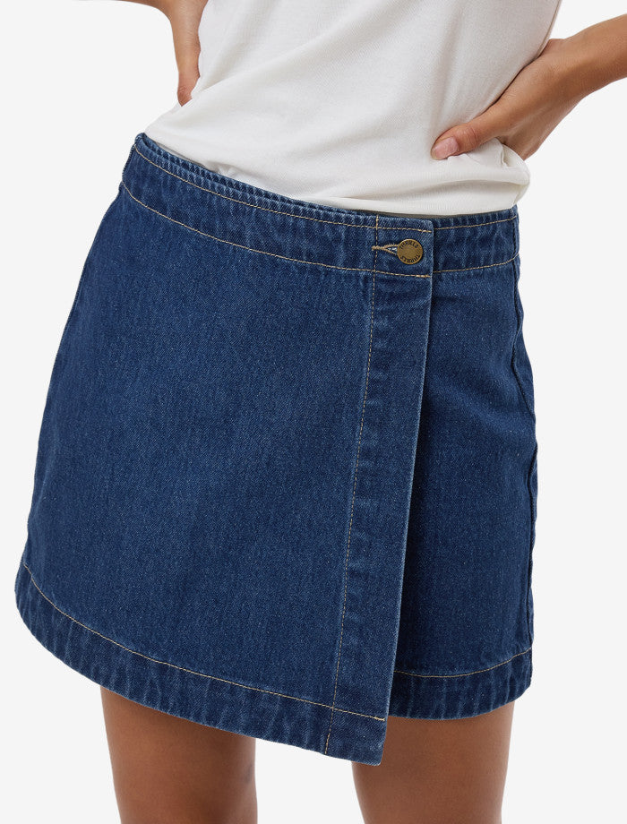 Marley Wrap Skirt - Union Blue