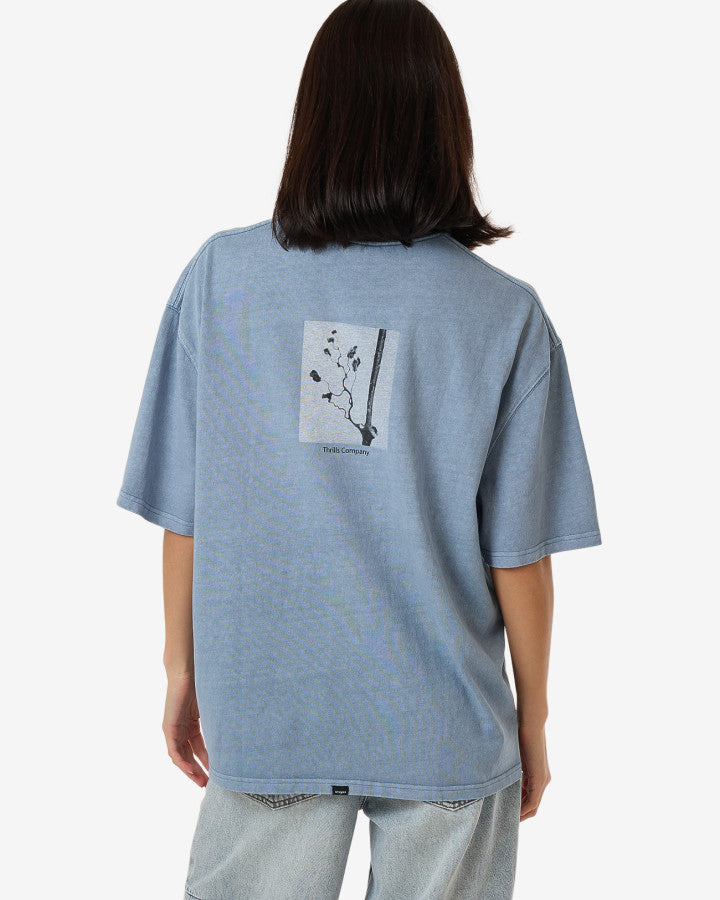 Meditation Practice Oversized Tee - Dusty Blue