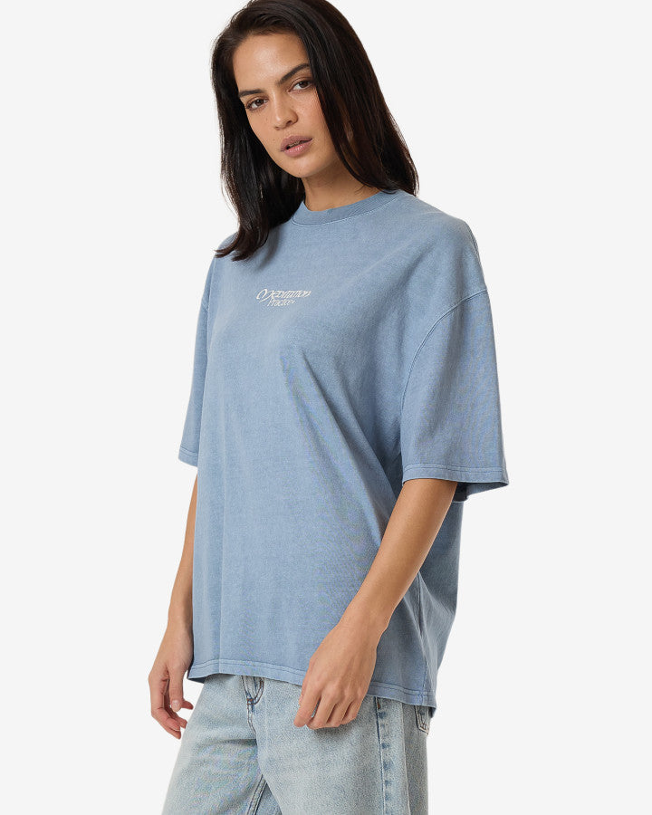 Meditation Practice Oversized Tee - Dusty Blue