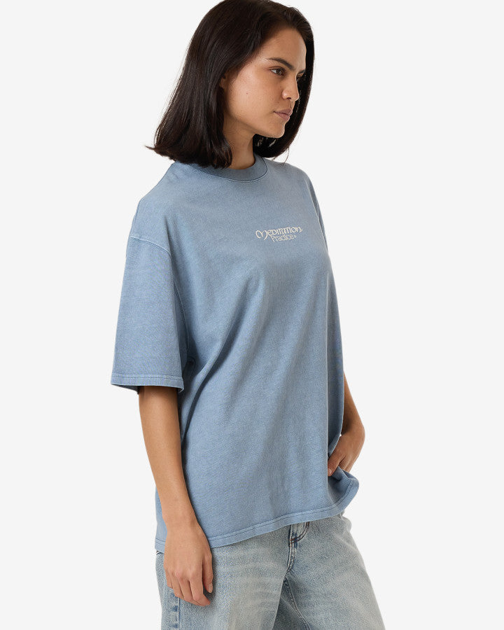 Meditation Practice Oversized Tee - Dusty Blue