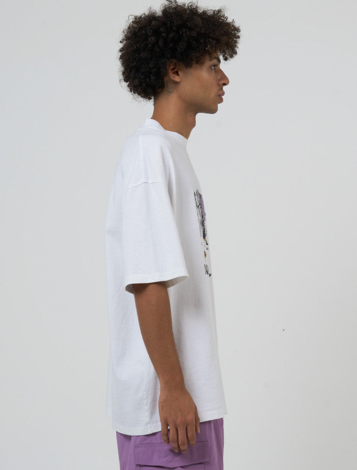 Mind Power Box Fit O/S Fit Tee- White