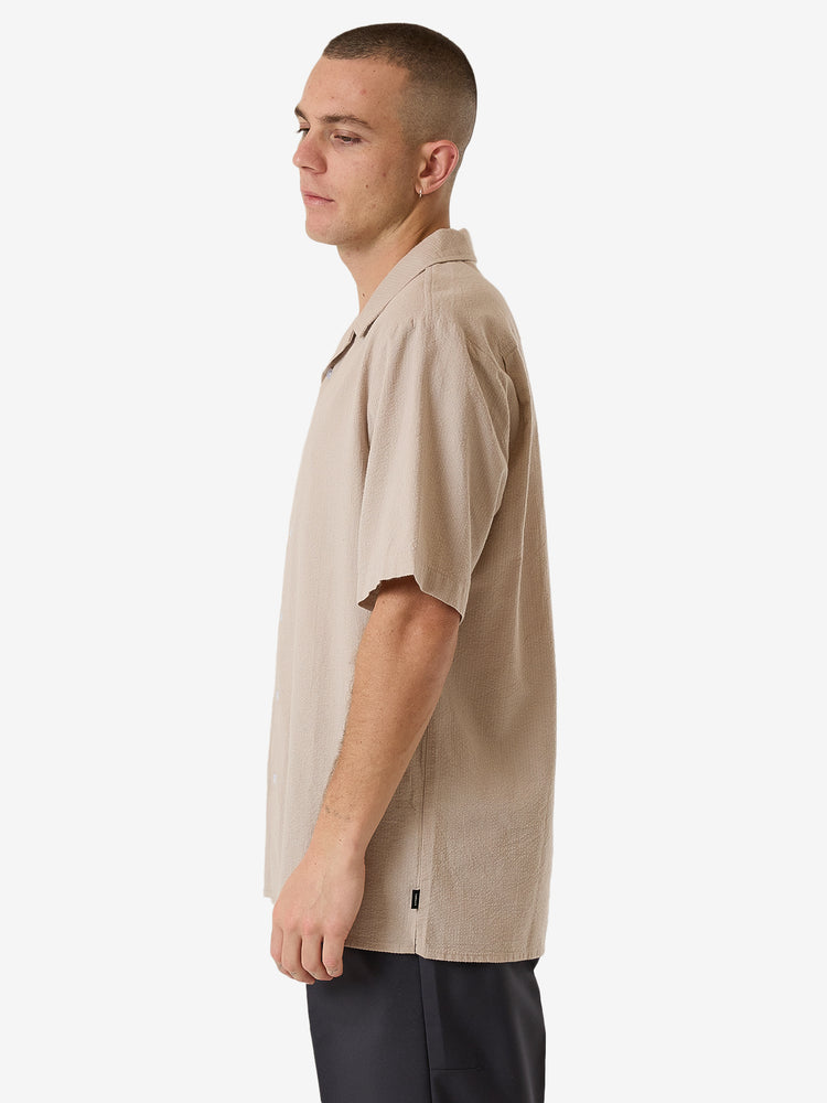 Minimal Thrills Stripe Bowling Shirt - Brindle