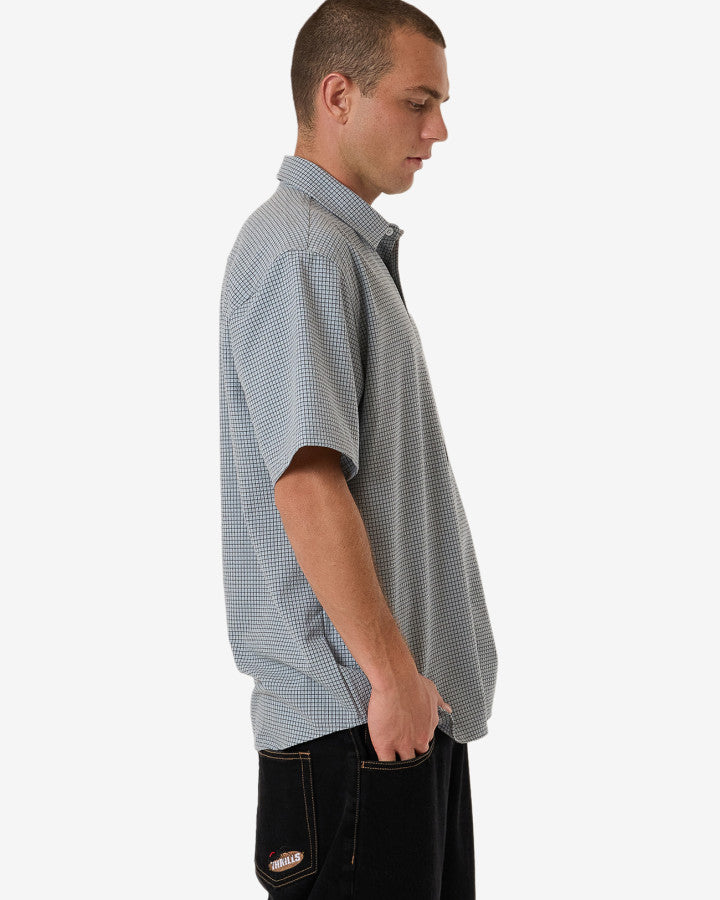 Morphing Check Short Sleeve Shirt - Crystal Blue