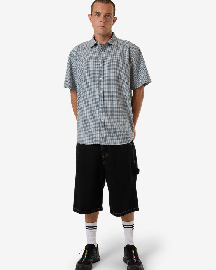 Morphing Check Short Sleeve Shirt - Crystal Blue