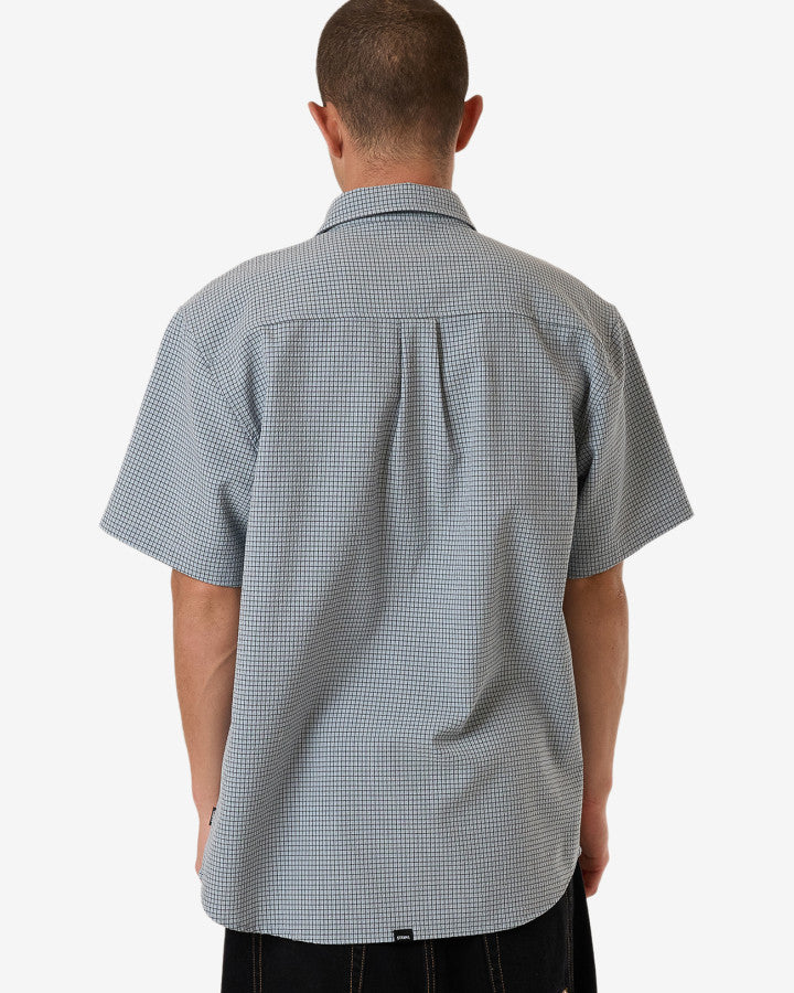 Morphing Check Short Sleeve Shirt - Crystal Blue