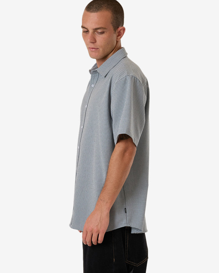 Morphing Check Short Sleeve Shirt - Crystal Blue