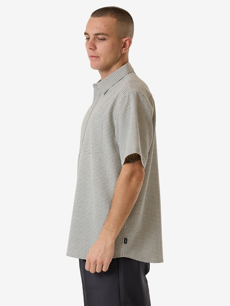 Morphing Check Short Sleeve Shirt - Light Grey