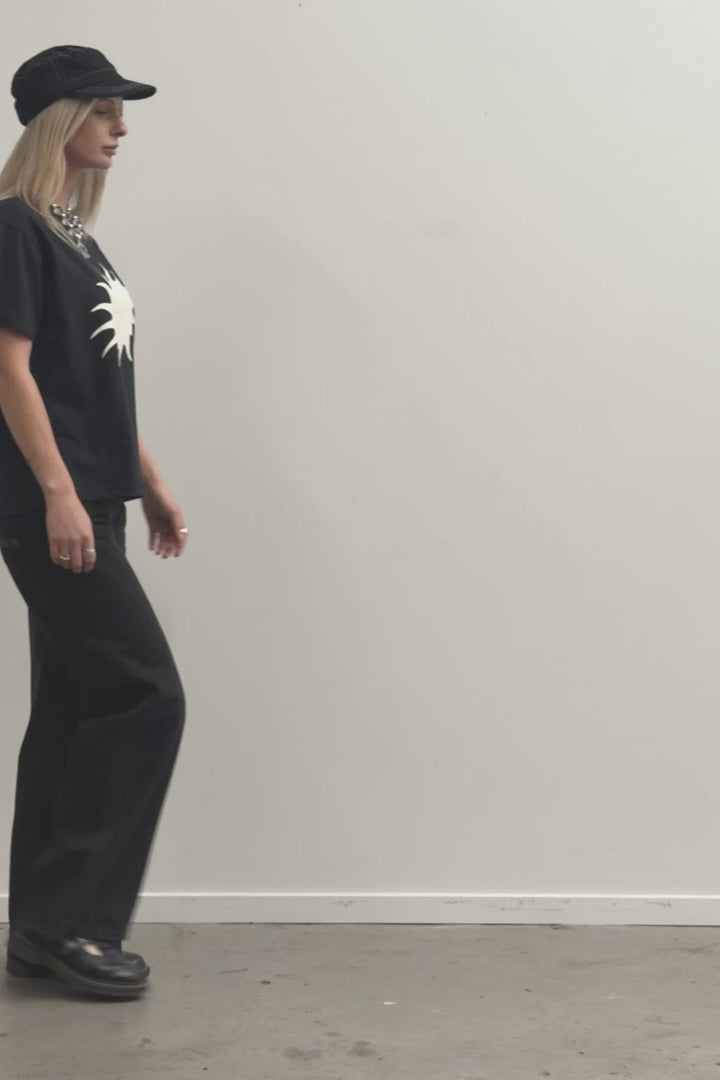 Womens Warped Warmth Tee - Washed Black