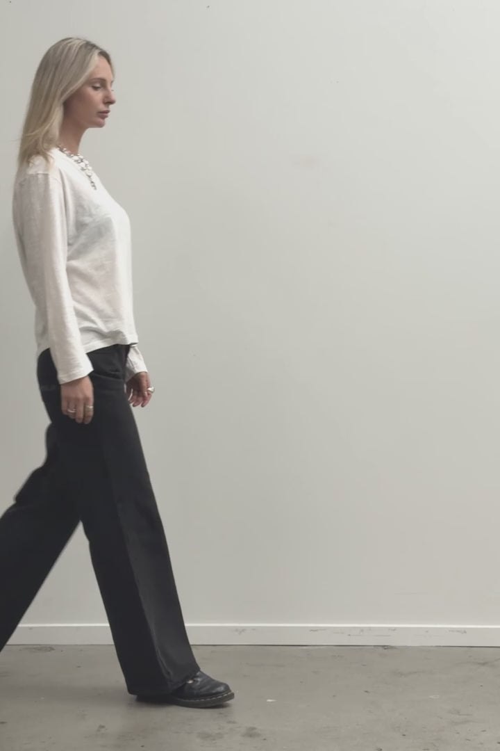 Women Sun Glare Slub LS Tee - Natural