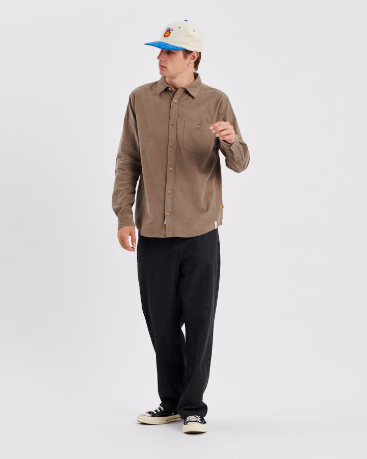 Quantum L/S Cord Shirt -  Taupe