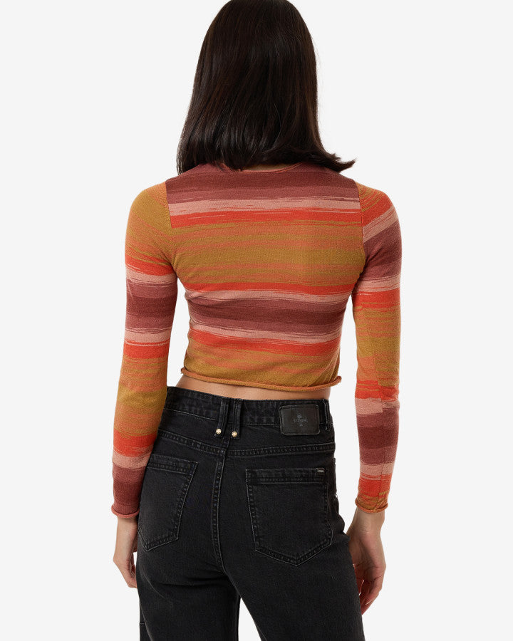 Rise Knit Long Sleeve Top - Breen