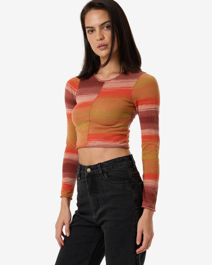 Rise Knit Long Sleeve Top - Breen