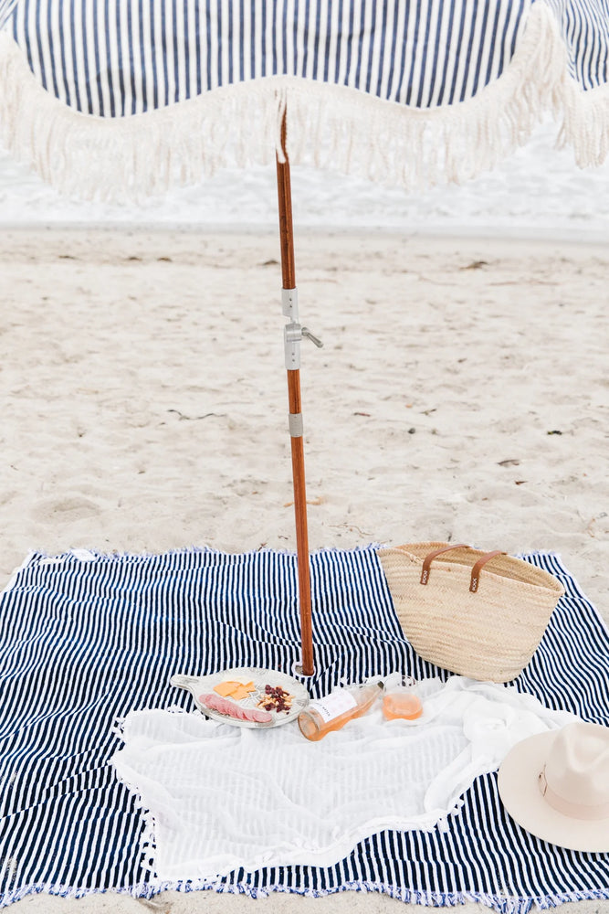 The Beach Blanket - Laurens Navy Stripe