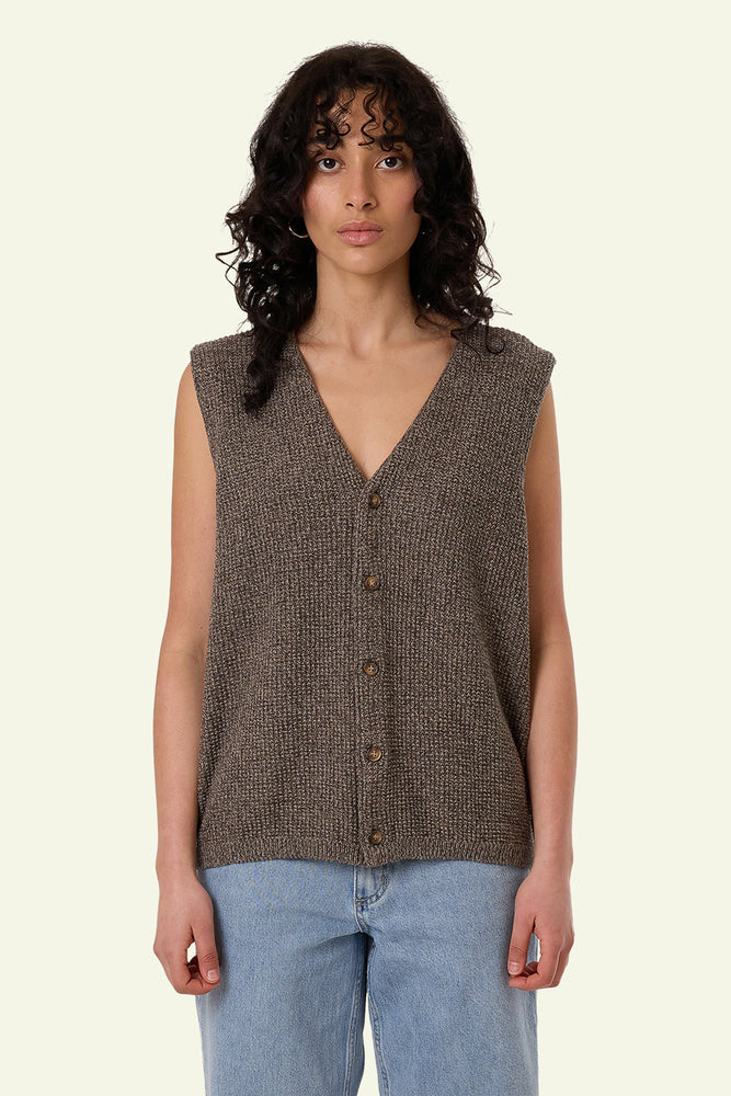 Sam Knit Vest - Loam