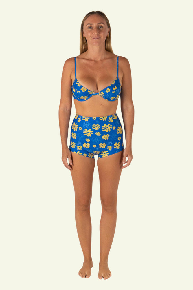 SheBangs Bra Cup Bikini Top- Hawaii Blue