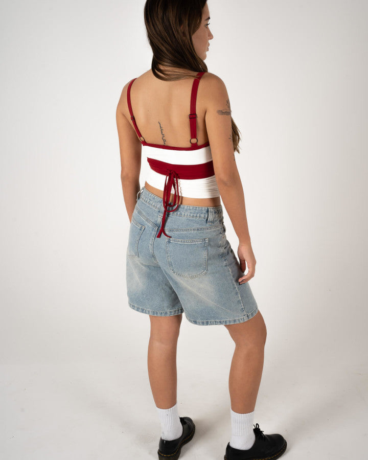 Sweet Treat Singlet - White + Red