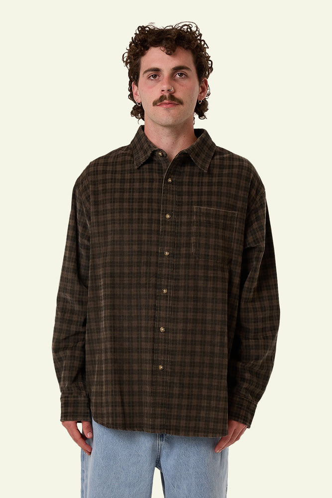 Union Cord Check L.S Shirt - Falcon