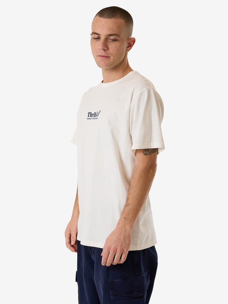 Thrills Workwear Embro Merch Fit Tee - Dirty White