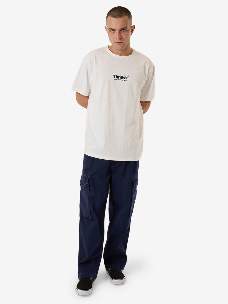 Thrills Workwear Embro Merch Fit Tee - Dirty White