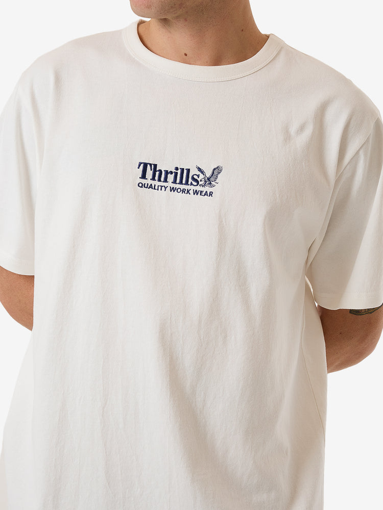 Thrills Workwear Embro Merch Fit Tee - Dirty White