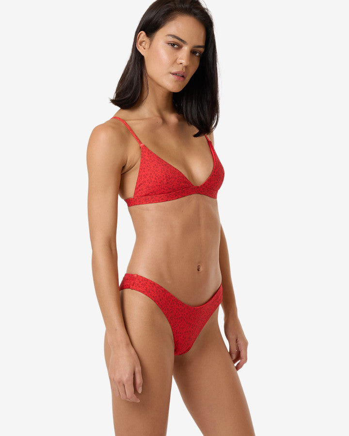 Zinnia Fixed Triangle Bikini Top - Flame Red