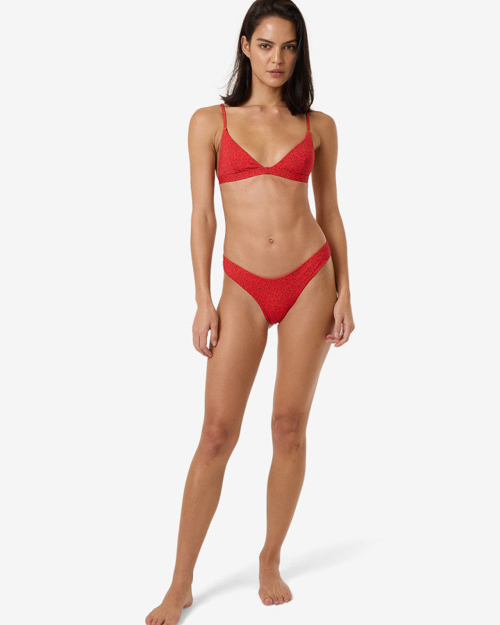 Zinnia Fixed Triangle Bikini Top - Flame Red