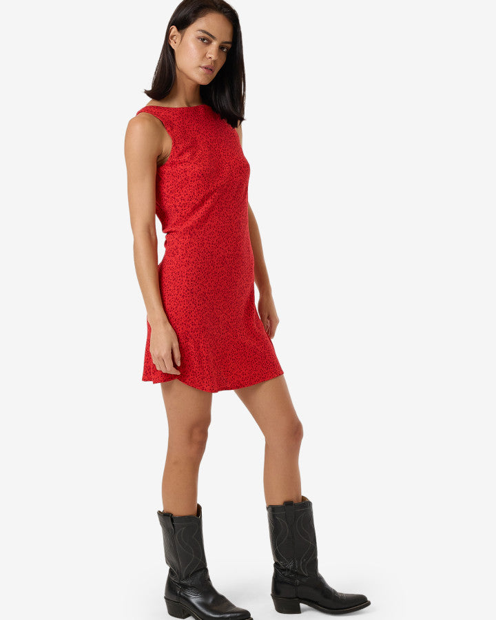 Zinnia Xavier Bias Mini Dress - Flame Red