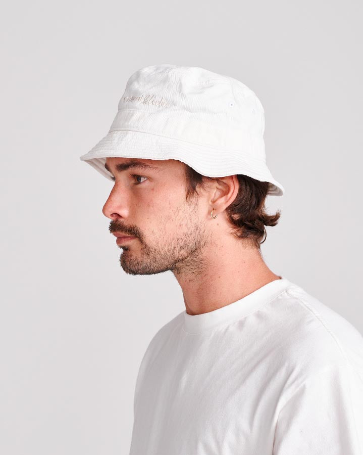 Institute Cord Bucket Hat - White