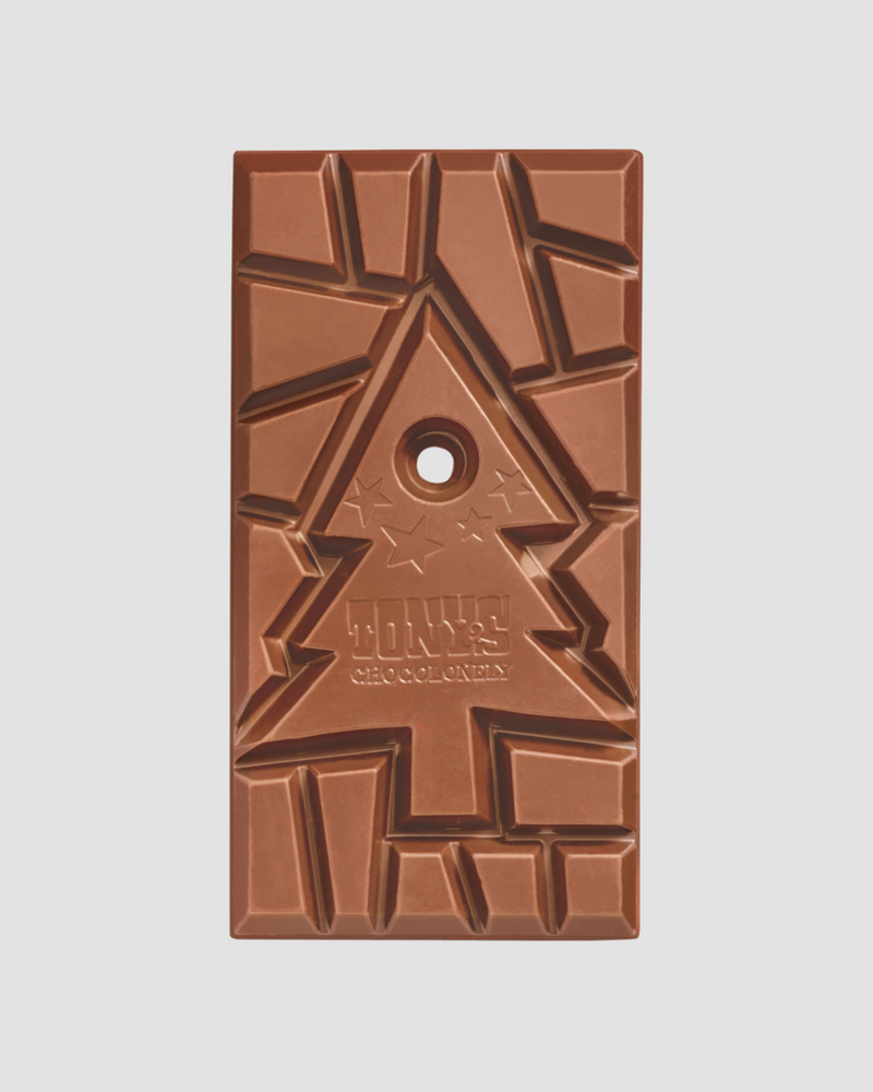 
            
                Load image into Gallery viewer, Tony&amp;#39;s Chocolonely - Milk Chocolate and Gingerbread 180g Christmas Bar
            
        