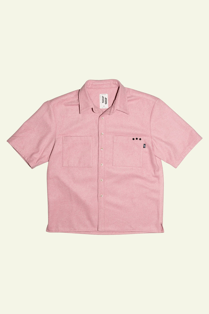 Short Sleeve Over Shirt - Pink