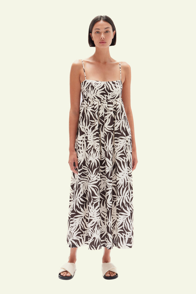 Seraphina Print Dress - Cocoa Pandanus