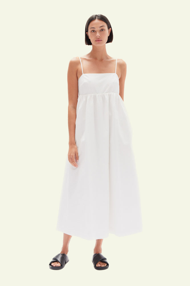 Seraphina Seersucker Dress - White