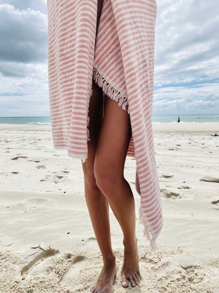 The Beach Towel - Laurens Pink Stripe