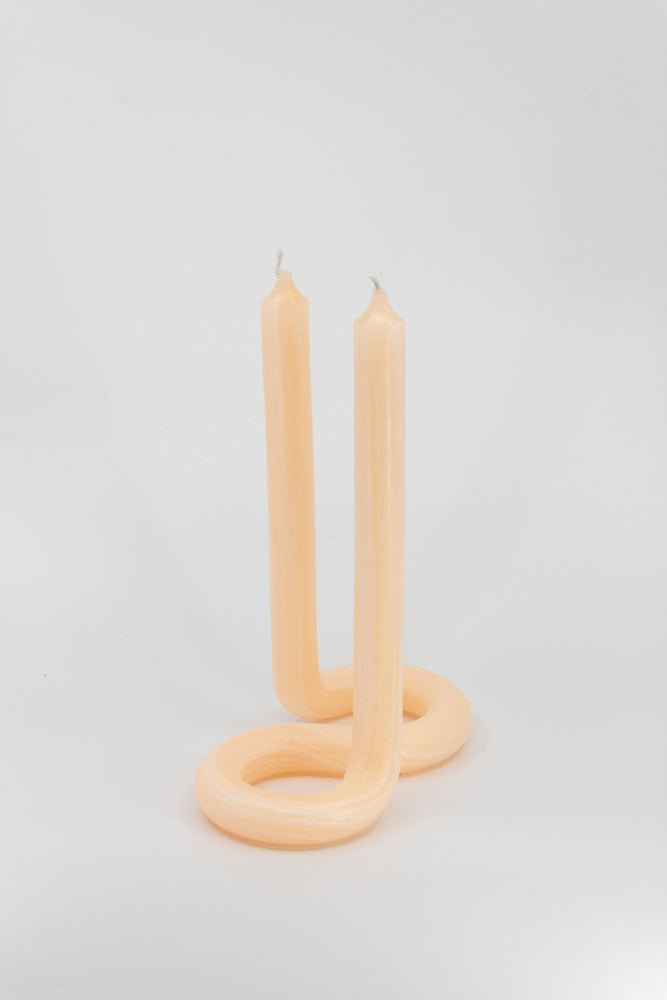 Twist candle round - Peach