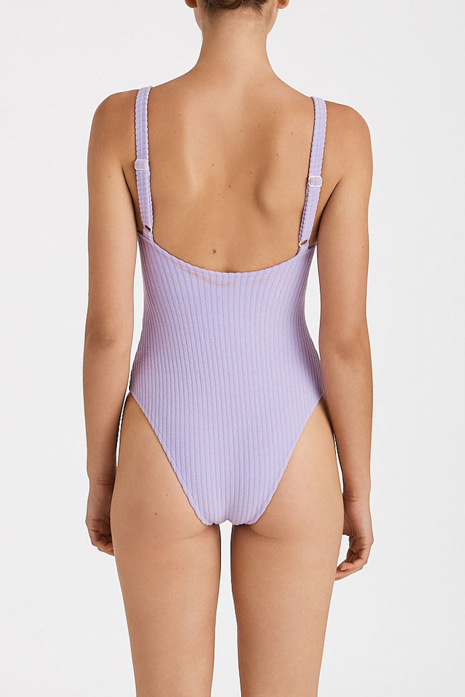 Cord Towelling One Piece - Lilac