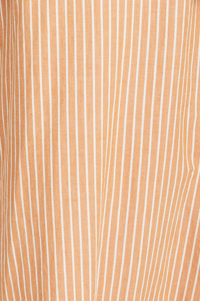 Tangerine Stripe Wrap Skirt - Tangerine White