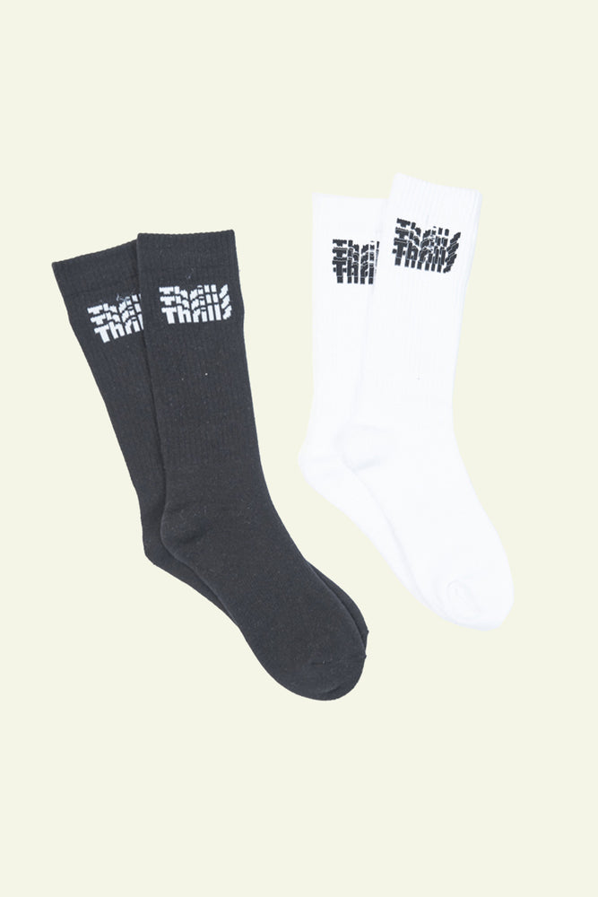 
            
                Load image into Gallery viewer, Infinite Thrills Premium Long 2 Pack Socks  - Washed Black/White
            
        