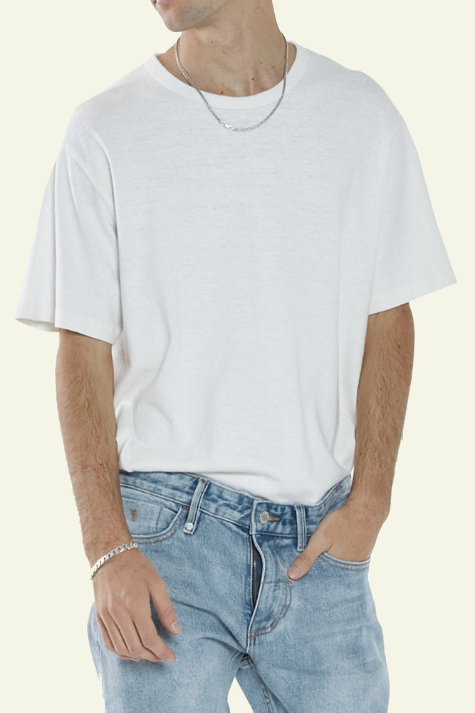 
            
                Load image into Gallery viewer, Hemp Thrills Embro Merch Fit Tee - Dirty White
            
        