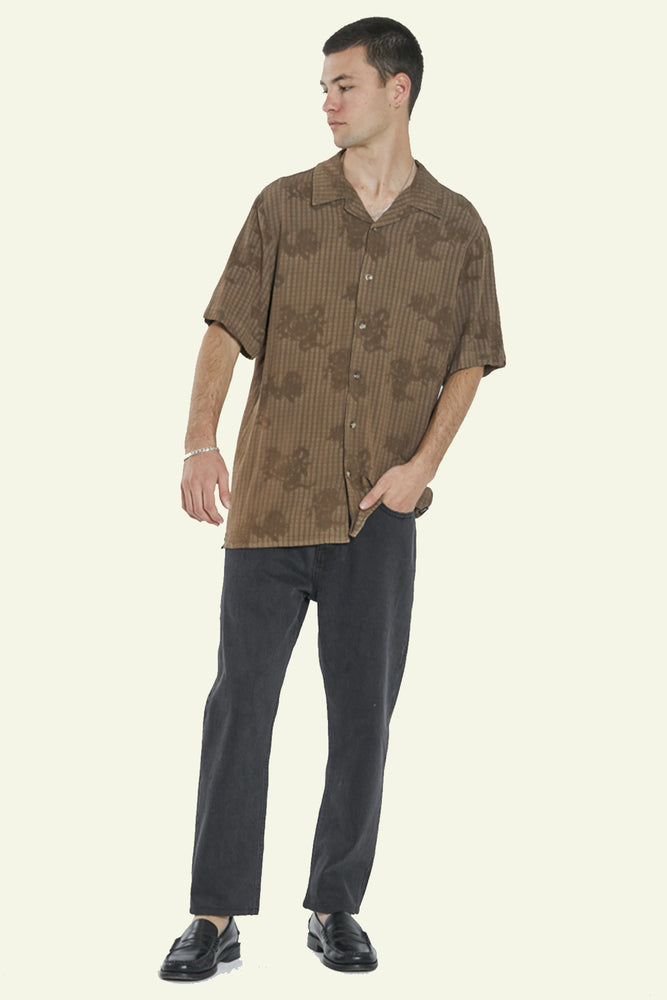 
            
                Load image into Gallery viewer, Engineered For Happiness Bowling Shirt - Desert
            
        