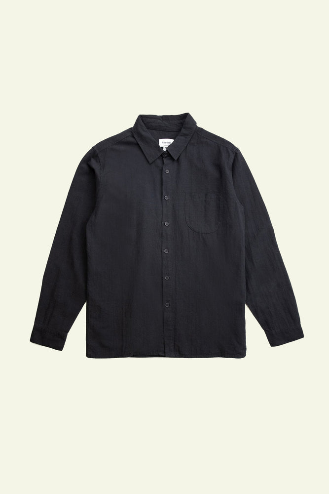 Classic Linen L/S Shirt - Vintage Black