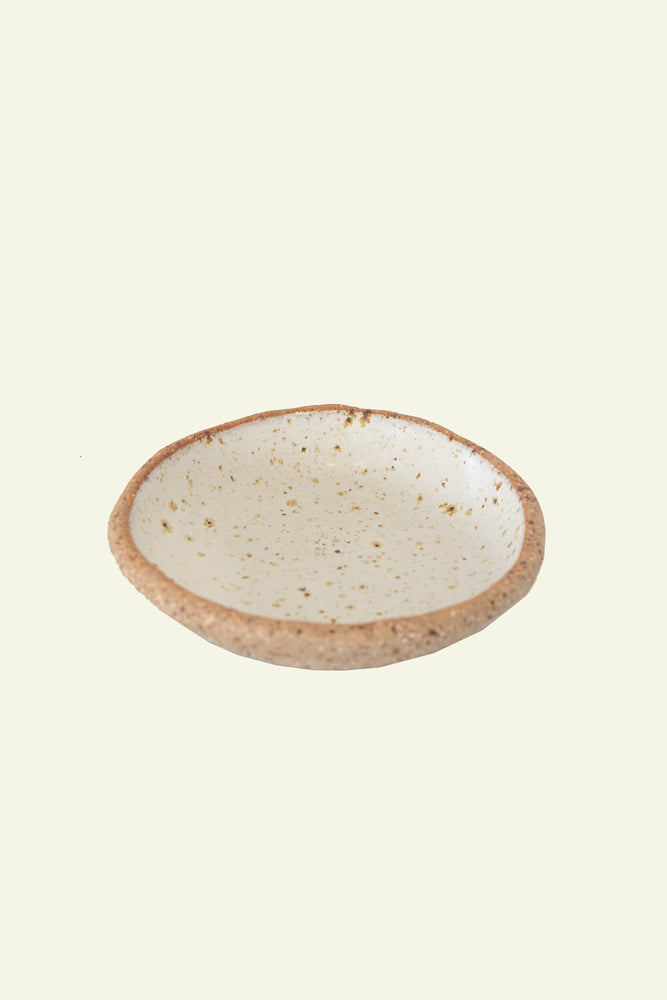 Pinched Dish - Speckled White