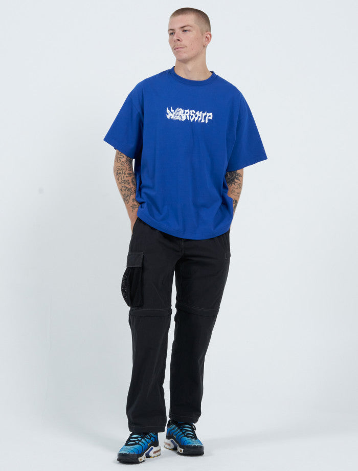 Lean on Me Over Size Tee - Blue