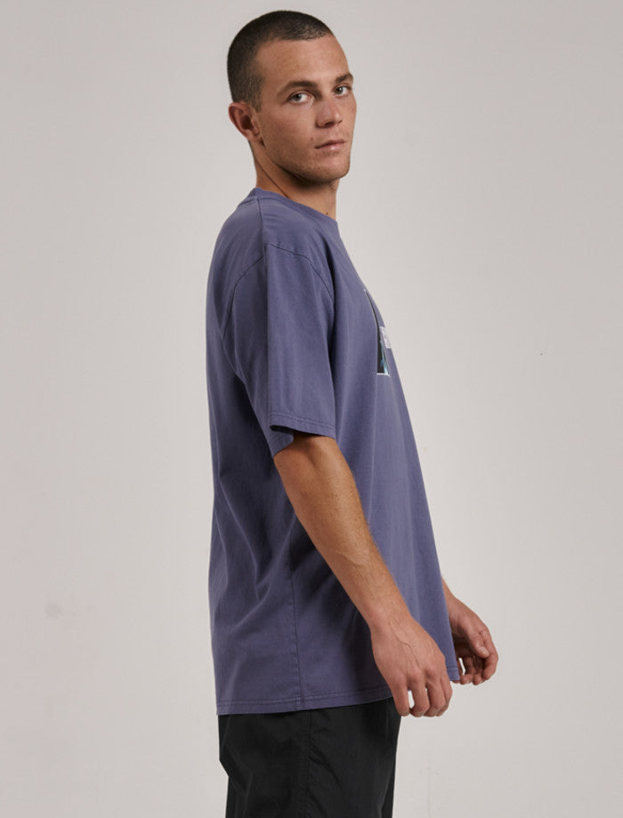 Lucky Strike O/S Fit Tee- Blue Rinse