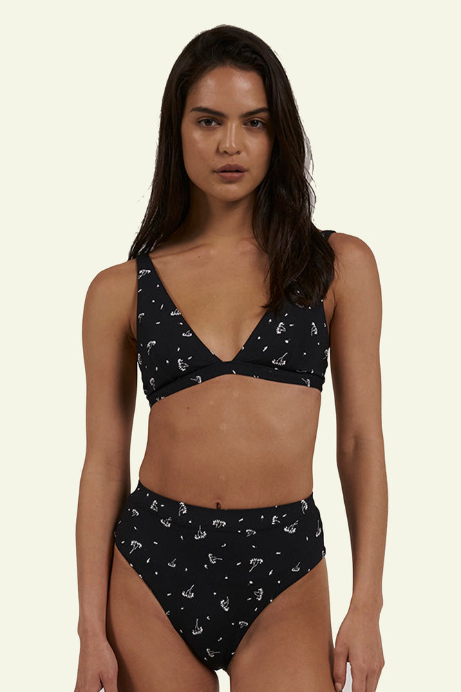 
            
                Load image into Gallery viewer, Nightshade Tall Triangle Bikini Top - Black
            
        